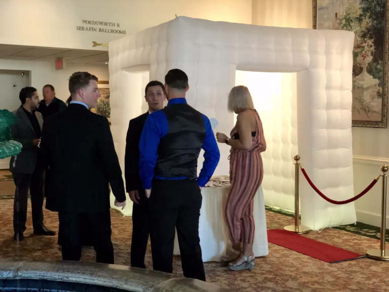 Photo booth and 360 camera setup at a DJ's of Virginia event